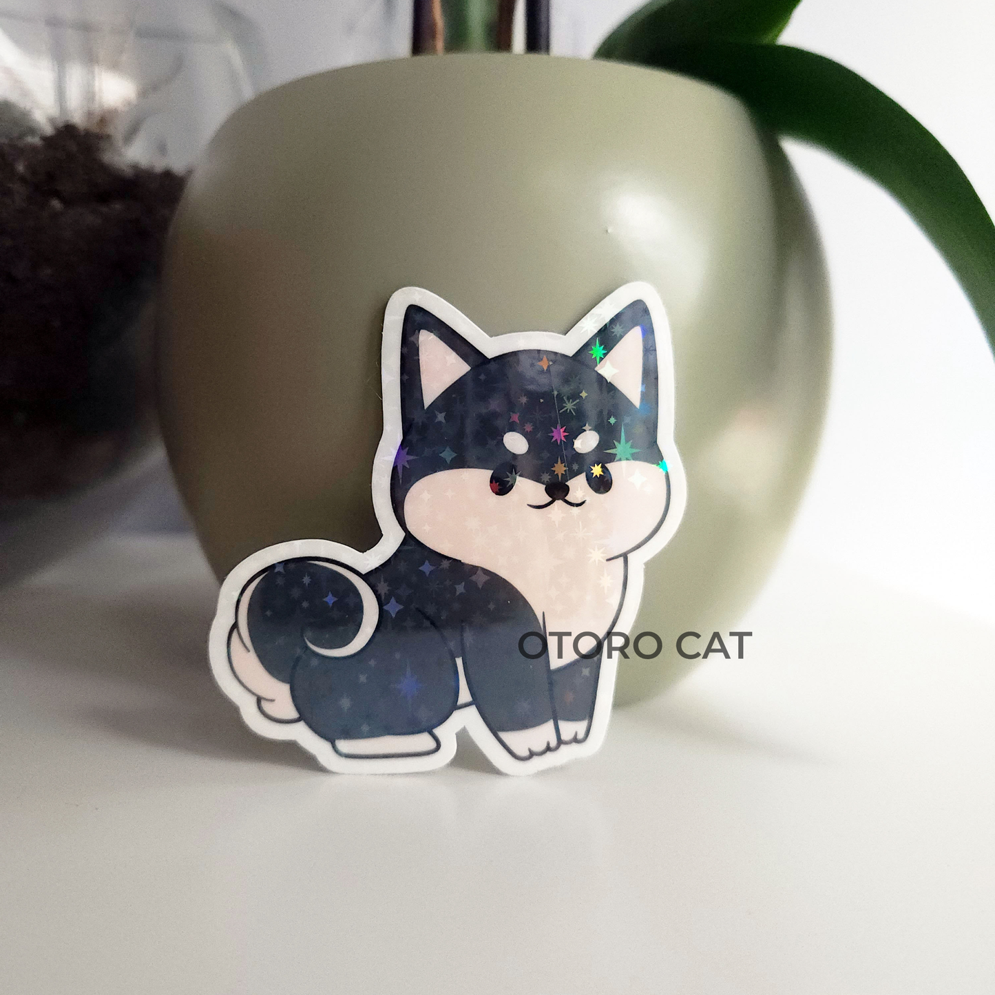 Holographic Star Black Shiba Inu Decal: Elevate Your Aesthetic