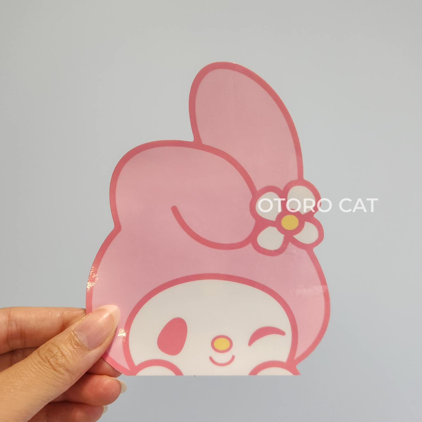 Pink Melody Peeker Sticker: A Splash of Style for Your E-Readers and Car
