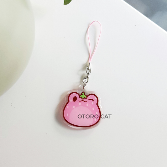 Strawberry Frog Phone Charm - Hop into Sweet Style with Berry Bliss