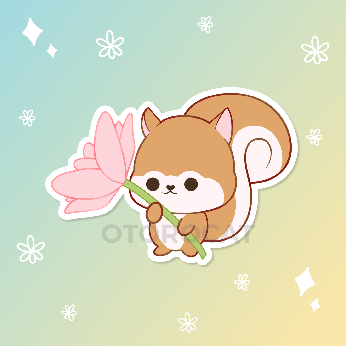 Spring Squirrel Sticker