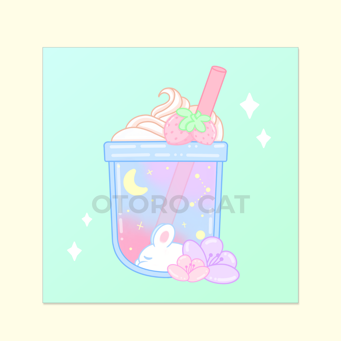 Pastel Galaxy Drink Art print