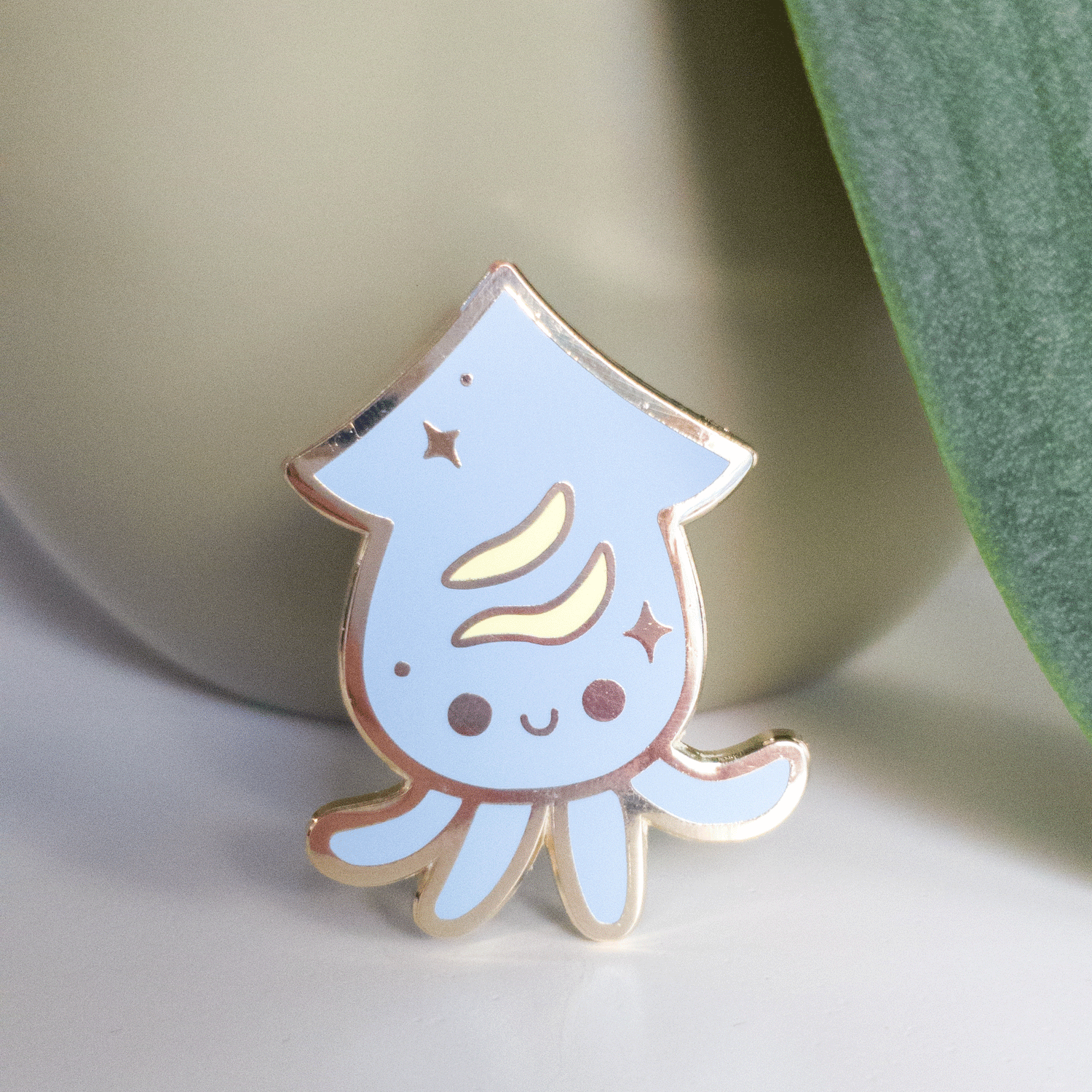 Cute Squid Pin, kawaii squid pin, hard enamel pin, lapel pin, ocean friends, ocean enamel pins