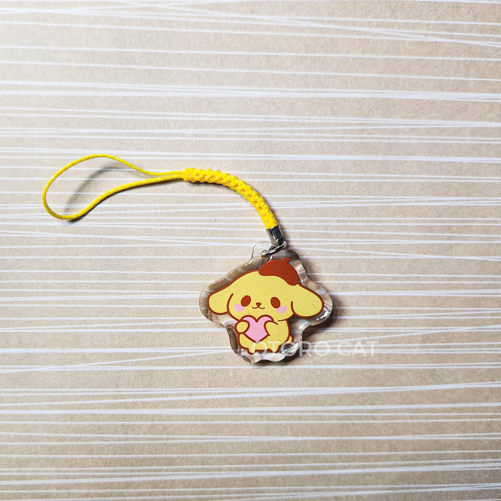 Golden Retriever Pudding Heart Phone Charm