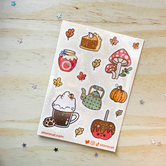 Autumn Sticker Sheet – Cute Fall Aesthetic Stickers | Cozy Seasonal Stickers for Journaling, Scrapbooking, Planners & Crafts