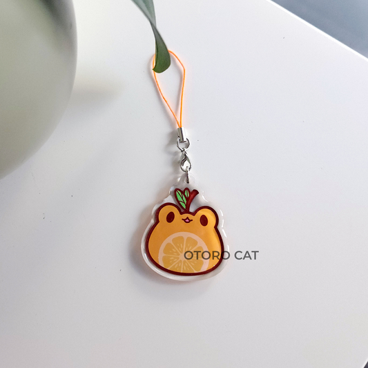 Orange Frog Phone Charm - Hop into Citrusy Style with Playful Vibrance