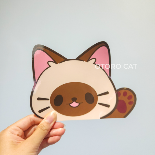 Siamese Cat Peeker Sticker - Waterproof and UV-Proof for E-Readers and Cars