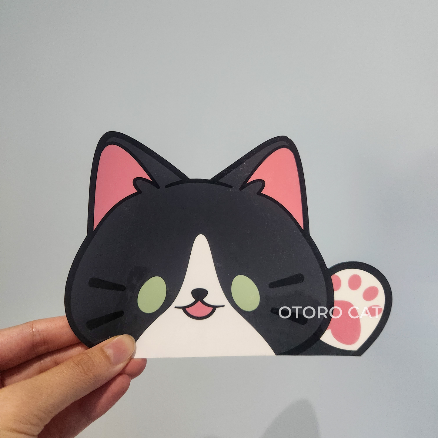 Tuxedo Cat Peeker Sticker: Adorable, Waterproof, and UV-Proof - Perfect for E-Readers and Cars!