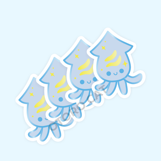 Blue Squid Sticker
