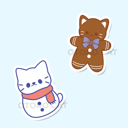 Winter Holiday Cat Stickers
