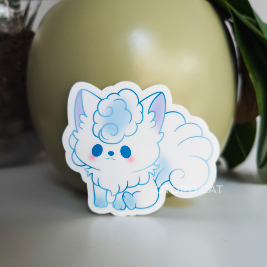 Blue Shiny Fox Sticker