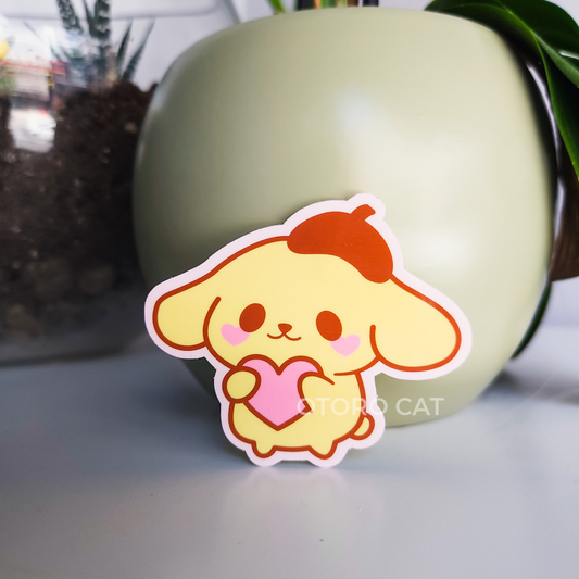 Golden Retriever Pudding Heart Sticker